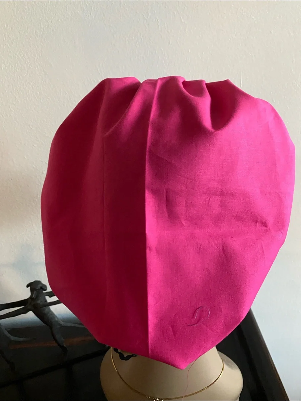 Pink Pug  bouffant medical scrub hat with adjustable toggle